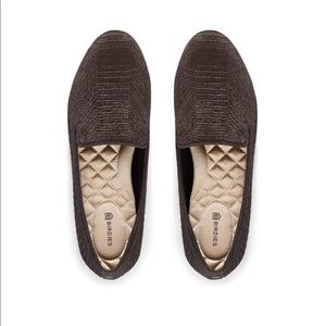 Birdies “The Starling” in charcoal python, size 8